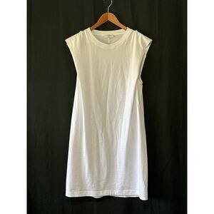 Babaton Aritzia T-Shirt Dress S White Casual Shoulder Pad Athletic Streetwear